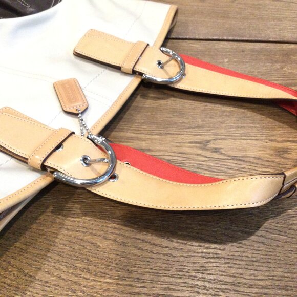 Coach brown leather and canvas bag - Picture 7 of 12